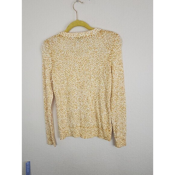 Talbots Leopard Print Cardigan Button-Front Cardigan Sweater yellow small‎ - Picture 10 of 10
